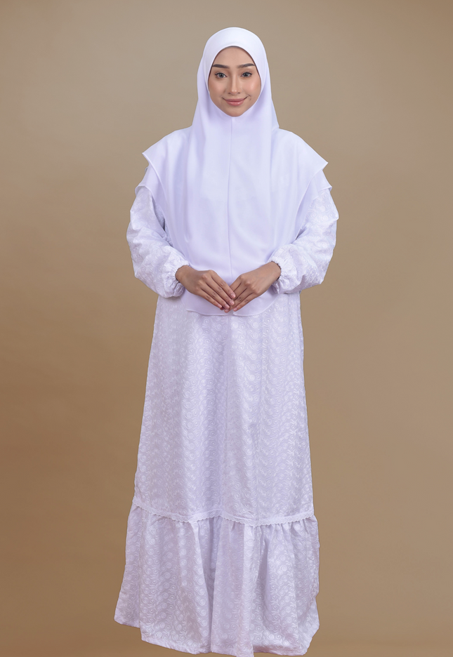 Faraza Zahra Jubah Terus Umrah Hajj - Sulam Penuh ROPOL