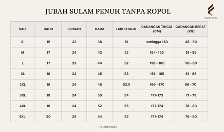 Size chart