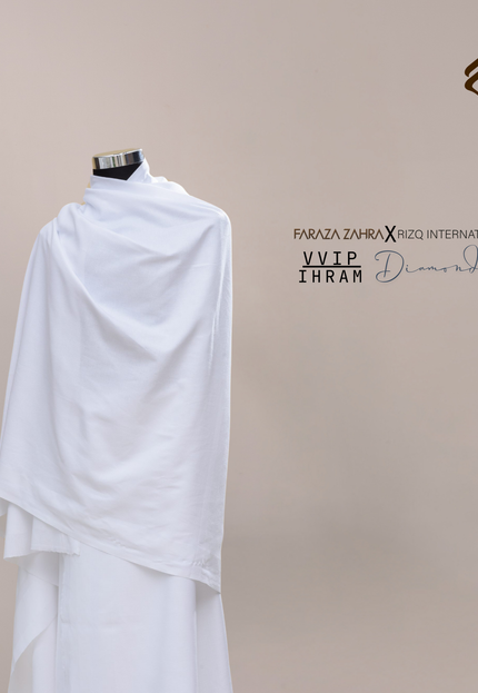 Faraza Zahra X Rizq Ihram | VIP DIAMOND - Ihram Ringan & Sejuk untuk Haji Umrah
