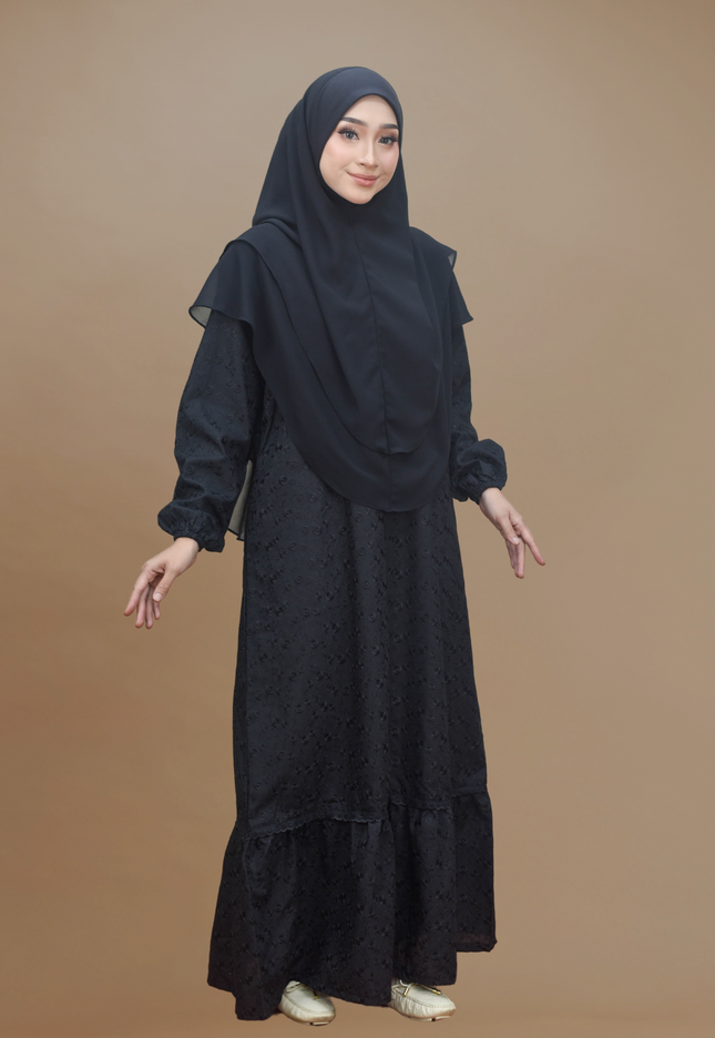 Faraza Zahra Jubah Terus Umrah Hajj - Sulam Penuh ROPOL