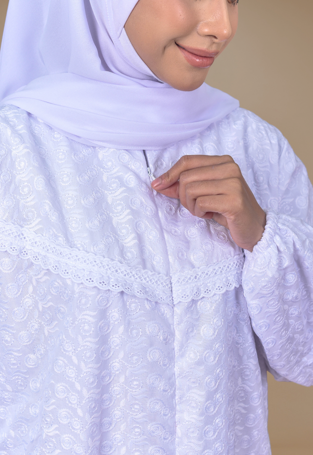 Faraza Zahra Jubah Terus Umrah Hajj - Sulam Penuh ROPOL