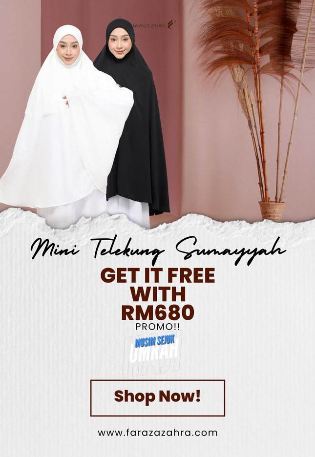 Faraza Zahra Mini Telekung Sumayyah in White (Putih)