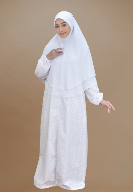 Faraza Zahra Jubah Terus  Umrah Haji - Sulam Penuh Tanpa Ropol