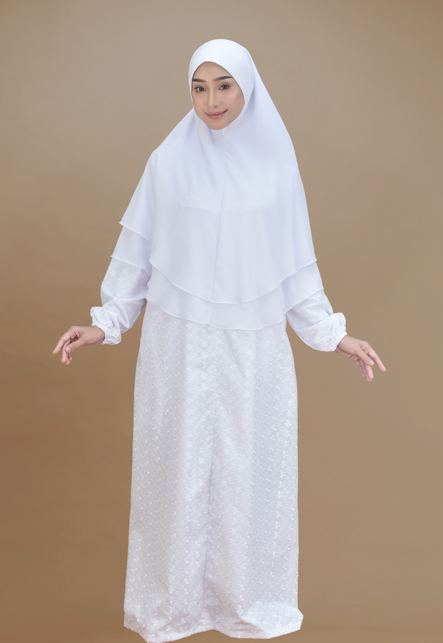 Faraza Zahra Jubah Terus  Umrah Haji - Sulam Penuh Tanpa Ropol