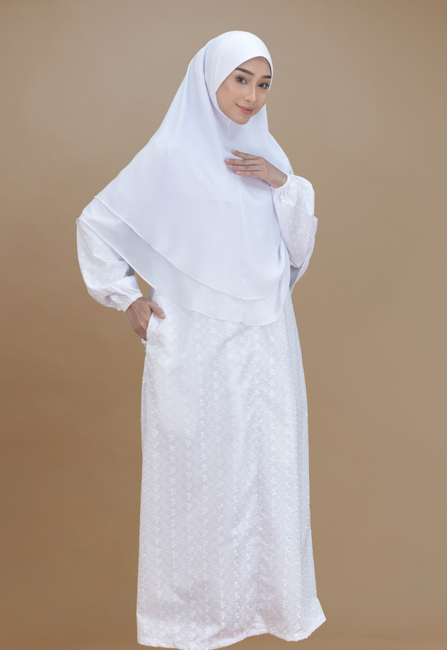Faraza Zahra Jubah Terus  Umrah Haji - Sulam Penuh Tanpa Ropol