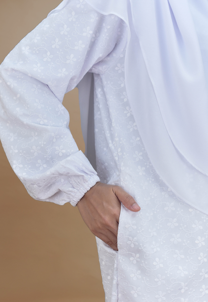 Faraza Zahra Jubah Terus  Umrah Haji - Sulam Penuh Tanpa Ropol