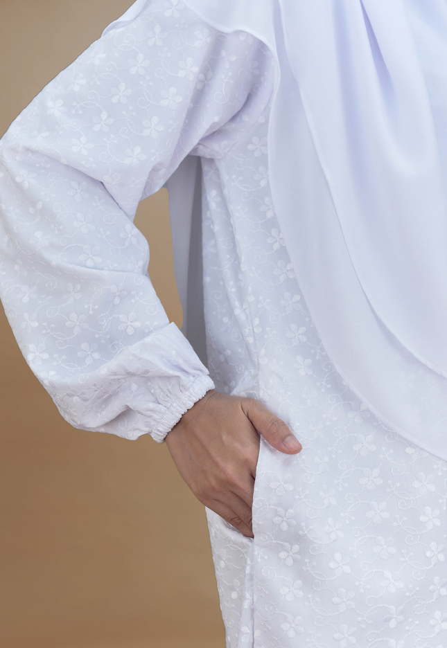 Faraza Zahra Jubah Terus  Umrah Haji - Sulam Penuh Tanpa Ropol