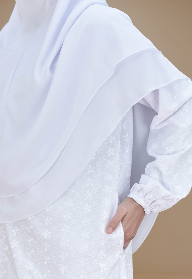 Faraza Zahra Jubah Terus  Umrah Haji - Sulam Penuh Tanpa Ropol