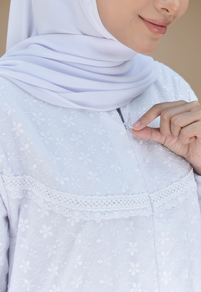 Faraza Zahra Jubah Terus  Umrah Haji - Sulam Penuh Tanpa Ropol
