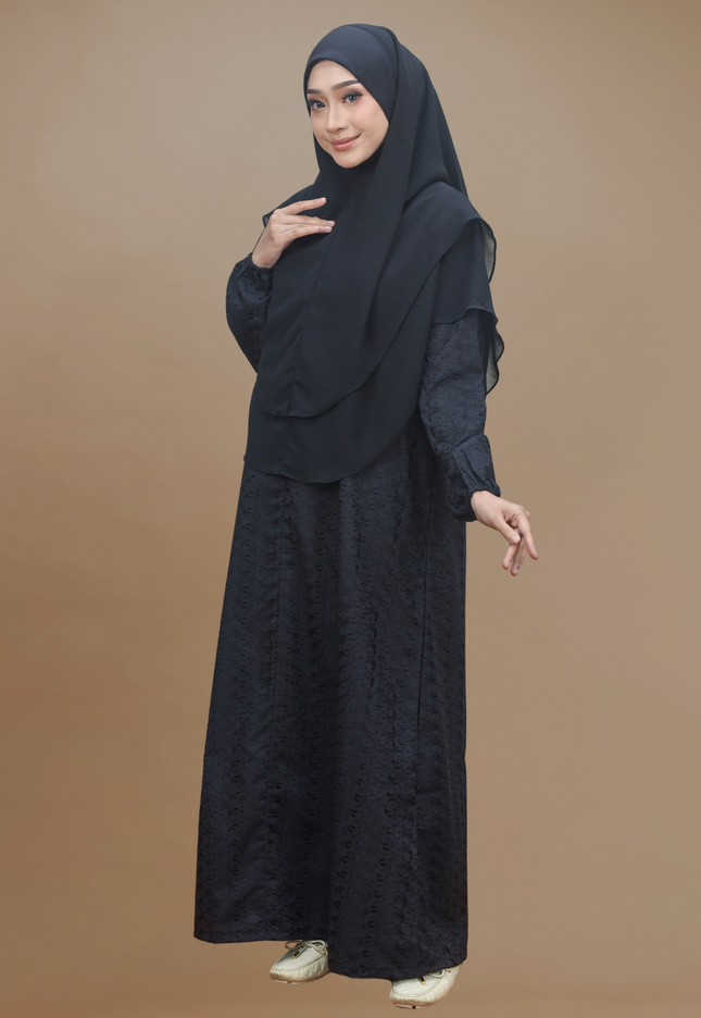 Faraza Zahra Jubah Terus  Umrah Haji - Sulam Penuh Tanpa Ropol