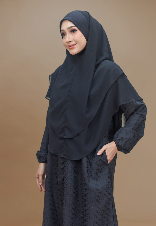 Faraza Zahra Jubah Terus  Umrah Haji - Sulam Penuh Tanpa Ropol