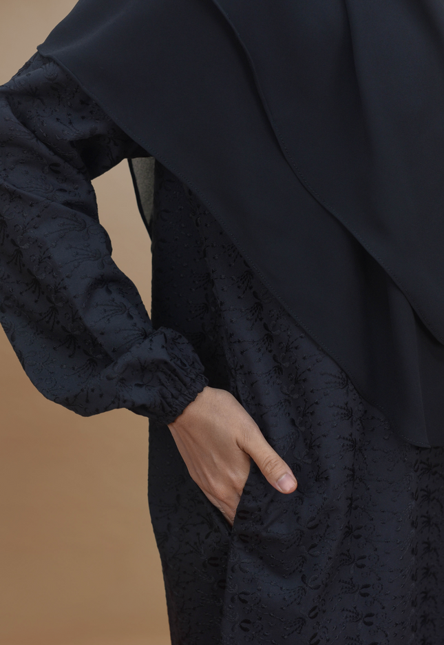 Faraza Zahra Jubah Terus  Umrah Haji - Sulam Penuh Tanpa Ropol
