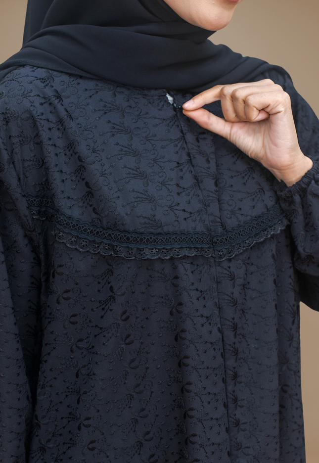 Faraza Zahra Jubah Terus  Umrah Haji - Sulam Penuh Tanpa Ropol