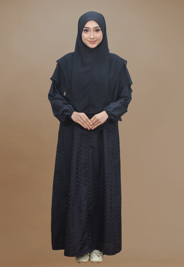 Faraza Zahra Jubah Terus  Umrah Haji - Sulam Penuh Tanpa Ropol