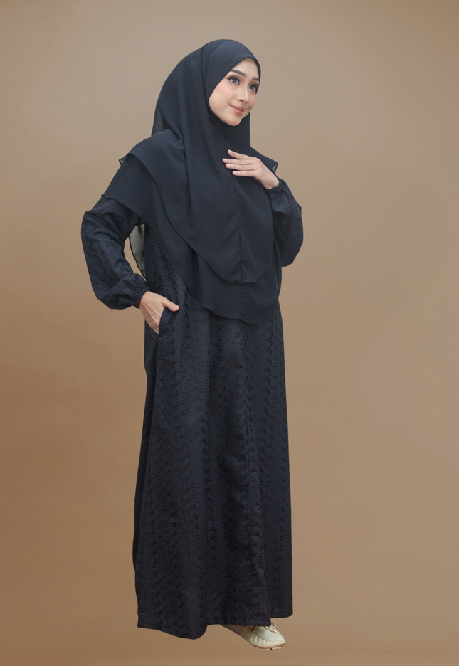 Faraza Zahra Jubah Terus  Umrah Haji - Sulam Penuh Tanpa Ropol