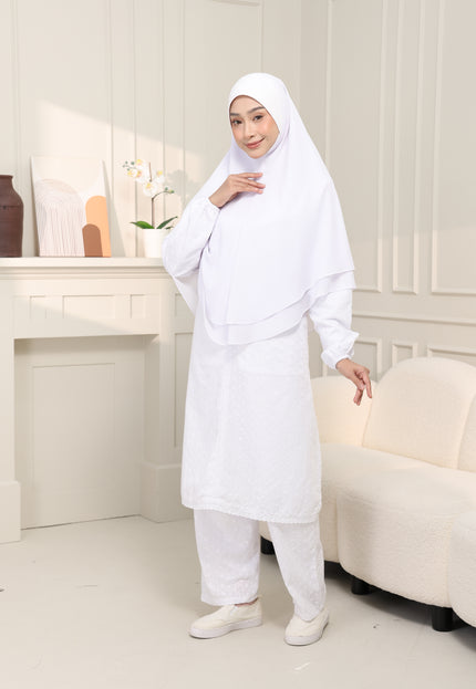 Faraza Zahra Jubah Seluar Umrah - Sulam Penuh
