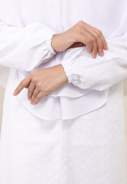 Faraza Zahra Jubah Seluar Umrah - Sulam Penuh