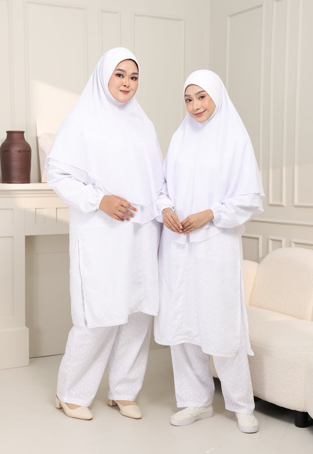 Faraza Zahra Jubah Seluar Umrah - Sulam Penuh