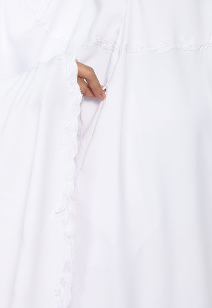 Faraza Zahra Telekung Yasmeen (Soft Silk) in Pure White