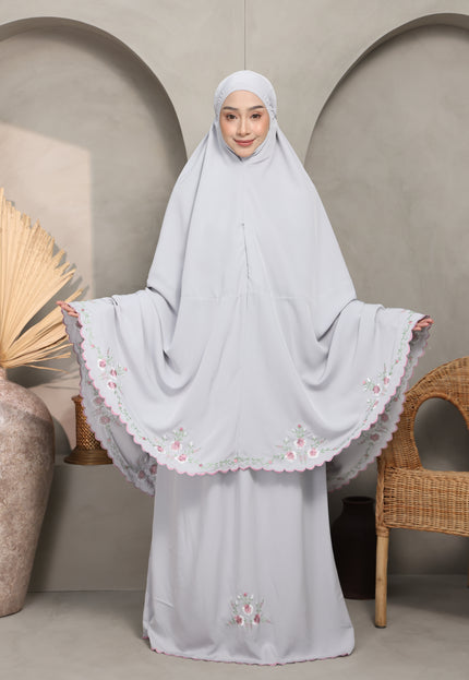 Faraza Zahra Telekung Salwa-Grey