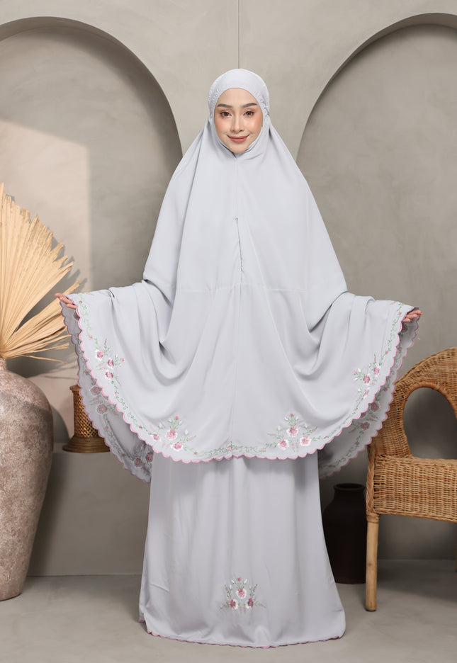 Faraza Zahra Telekung Salwa-Grey
