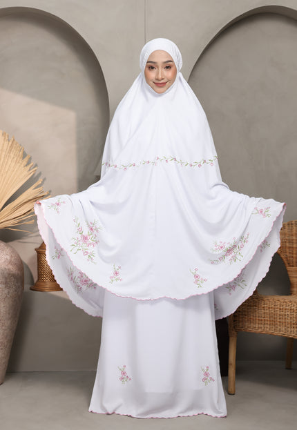Faraza Zahra Telekung Rosella in White (Putih)