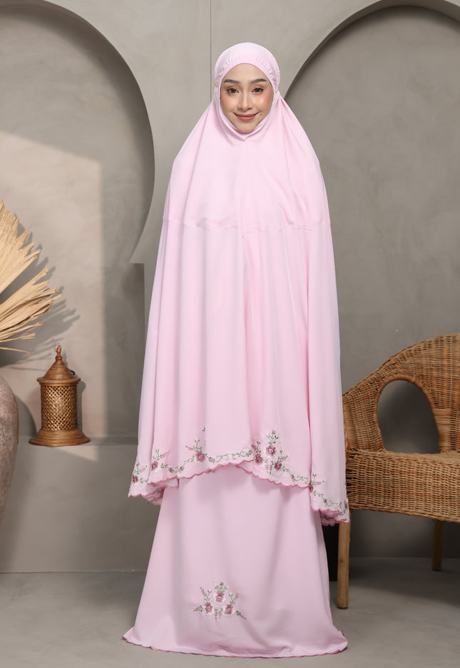 Faraza Zahra Telekung Salwa- Pink