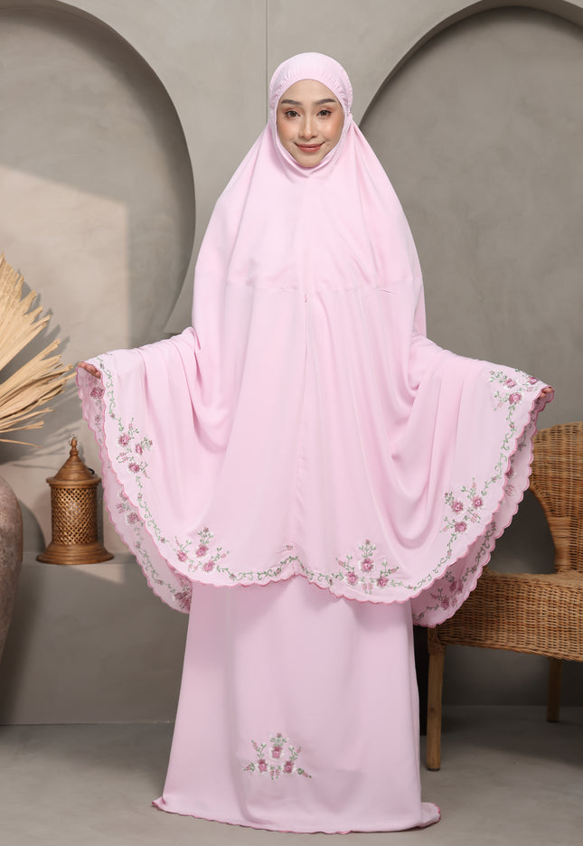 Faraza Zahra Telekung Salwa- Pink