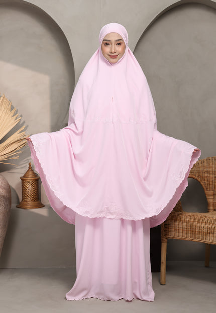 Faraza Zahra Telekung Lateefa-Pink