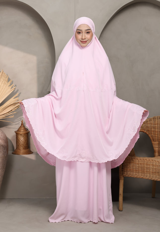 Faraza Zahra Telekung Lateefa-Pink