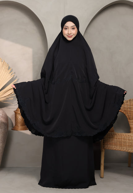 Faraza Zahra Telekung Lateefa-Black