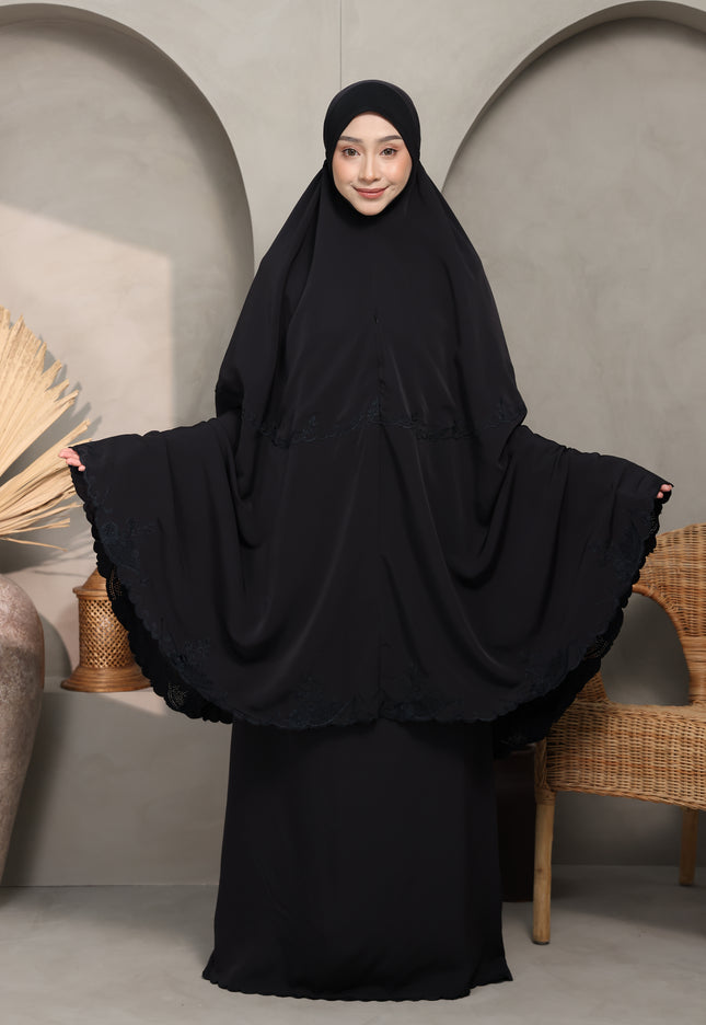 Faraza Zahra Telekung Lateefa-Black