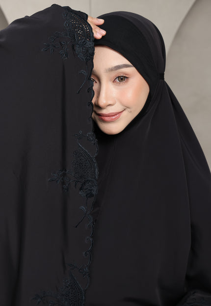 Faraza Zahra Telekung Lateefa-Black
