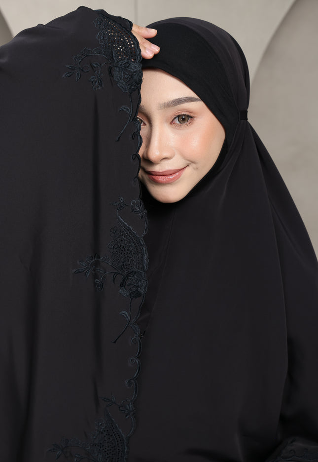 Faraza Zahra Telekung Lateefa-Black