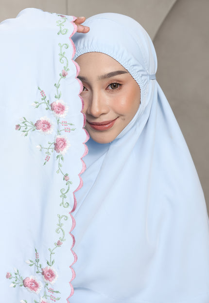Faraza Zahra Telekung Salwa-Soft Blue