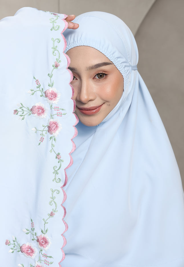 Faraza Zahra Telekung Salwa-Soft Blue