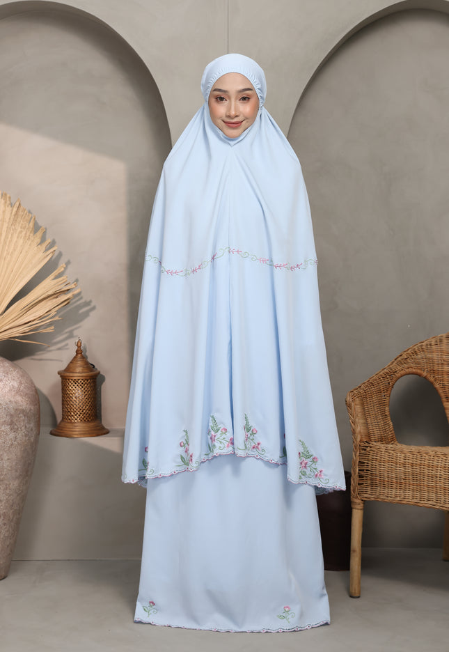 Faraza Zahra Telekung Nawal -Soft Blue
