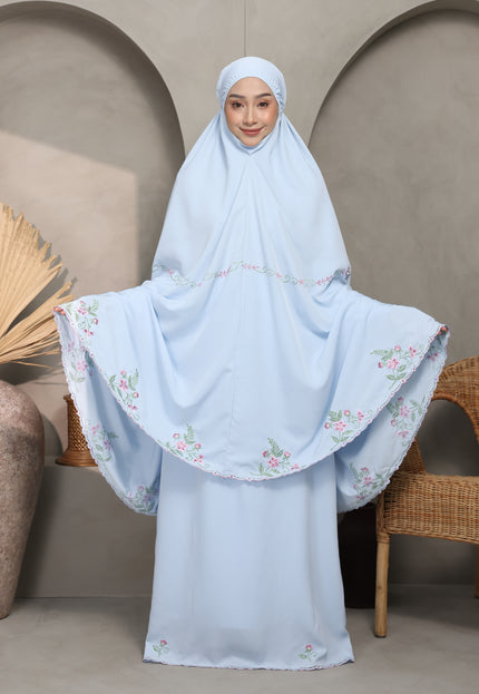 Faraza Zahra Telekung Nawal -Soft Blue