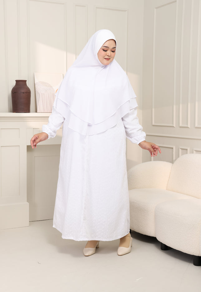 Faraza Zahra Jubah Terus  Umrah Haji - Sulam Penuh Tanpa Ropol