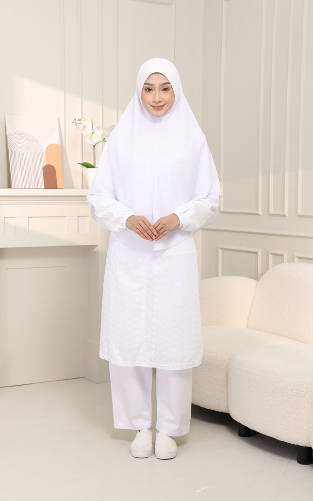 Faraza Zahra Jubah Seluar Umrah - Sulam Penuh