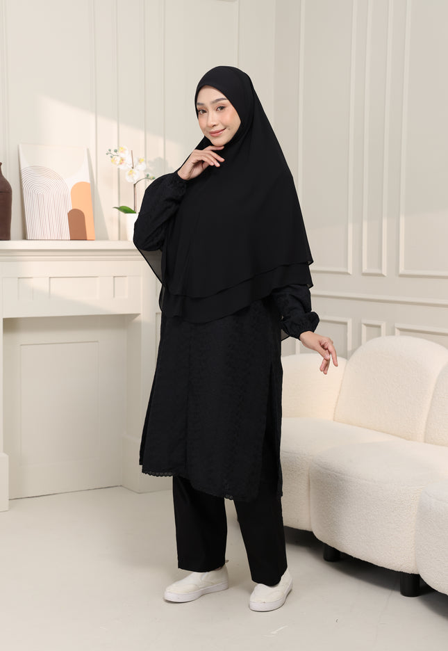 Faraza Zahra Jubah Seluar Umrah - Sulam Penuh