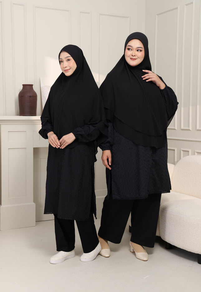 Faraza Zahra Jubah Seluar Umrah - Sulam Penuh