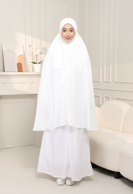 Faraza Zahra Mini Telekung Sumayyah in White (Putih)