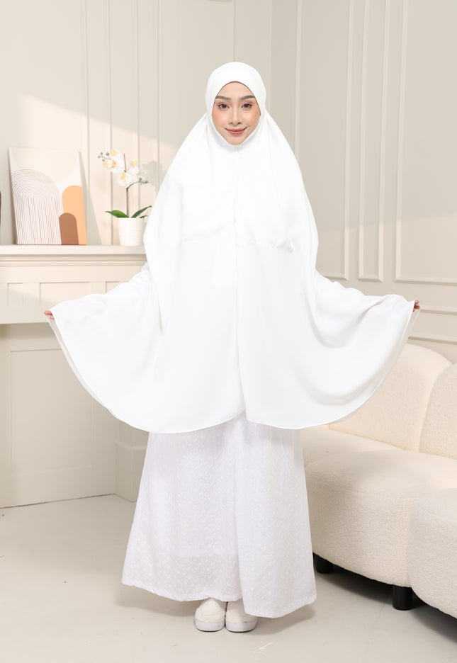 Faraza Zahra Mini Telekung Sumayyah in White (Putih)