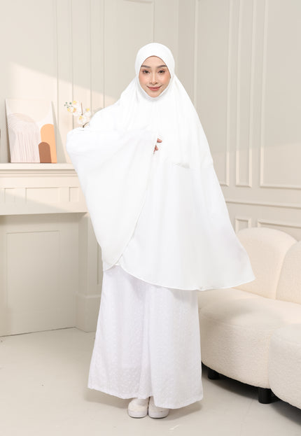 Faraza Zahra Mini Telekung Sumayyah in White (Putih)