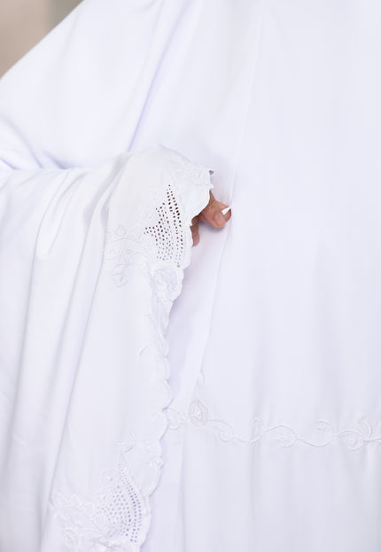 Faraza Zahra Telekung Lateefa-White