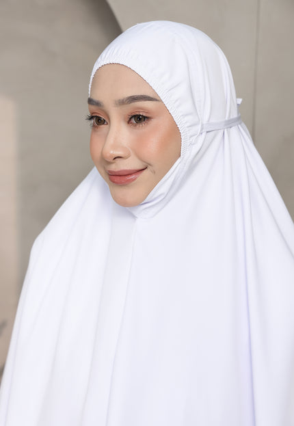 Faraza Zahra Telekung Lateefa-White