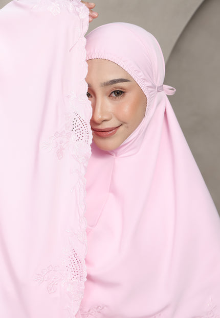 Faraza Zahra Telekung Lateefa-Pink
