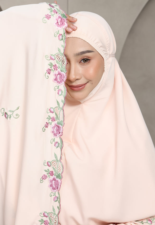 Faraza Zahra Telekung Rosella in Peach