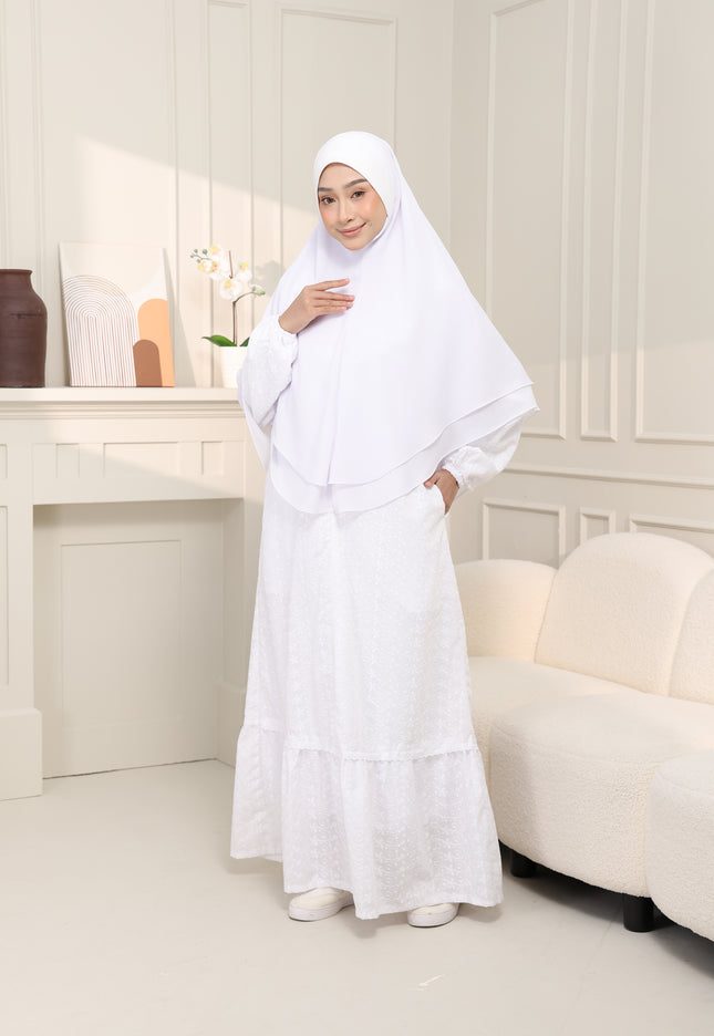 Faraza Zahra Jubah Terus Umrah Hajj - Sulam Penuh ROPOL